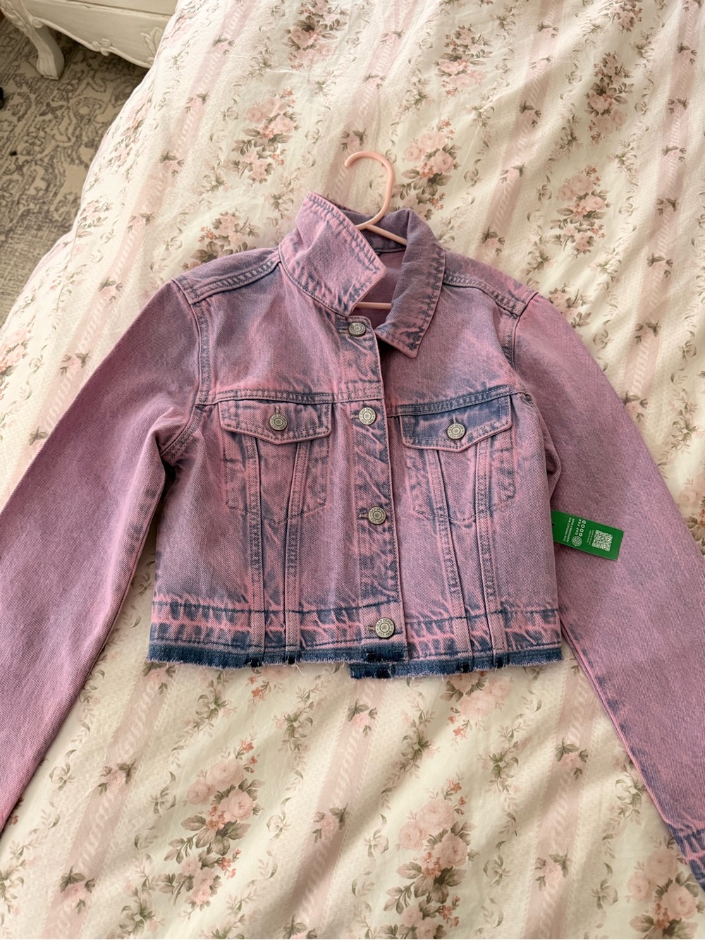 GAP Pink and Indigo Ombre Denim Jacket